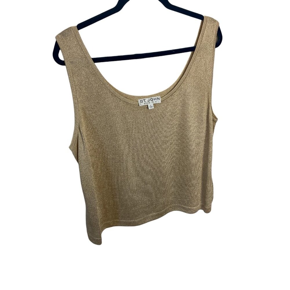 ST. JOHN Basics Metallic Knit Shell - Picture 4 of 6